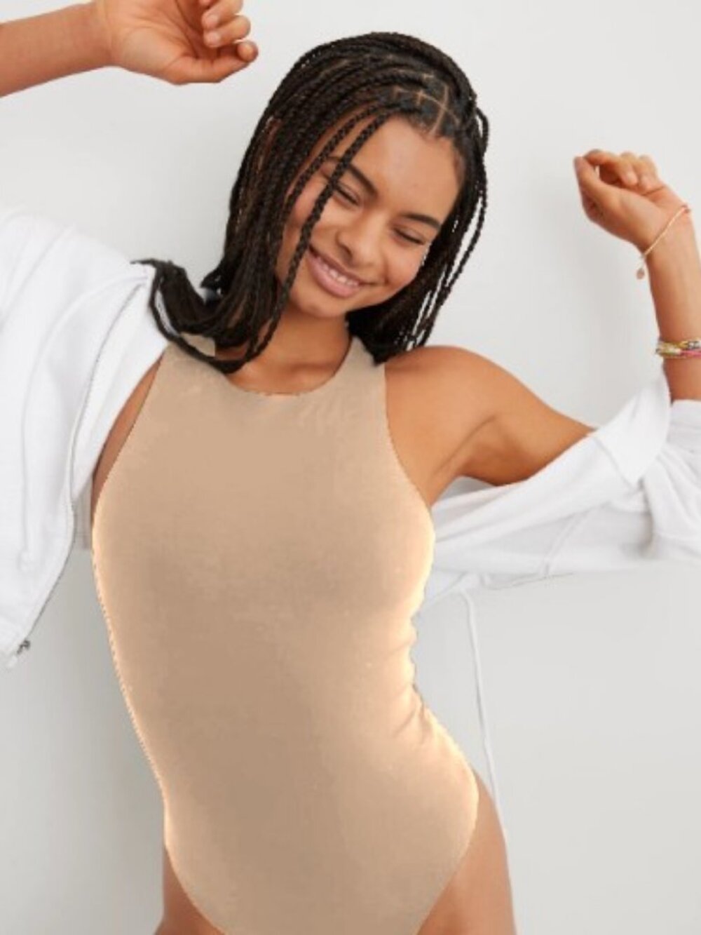Smoothez by Aerie racerback bodysuit nude women's size XL